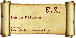 Barta Kiliána névjegykártya